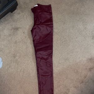 Shein crimson leather pants